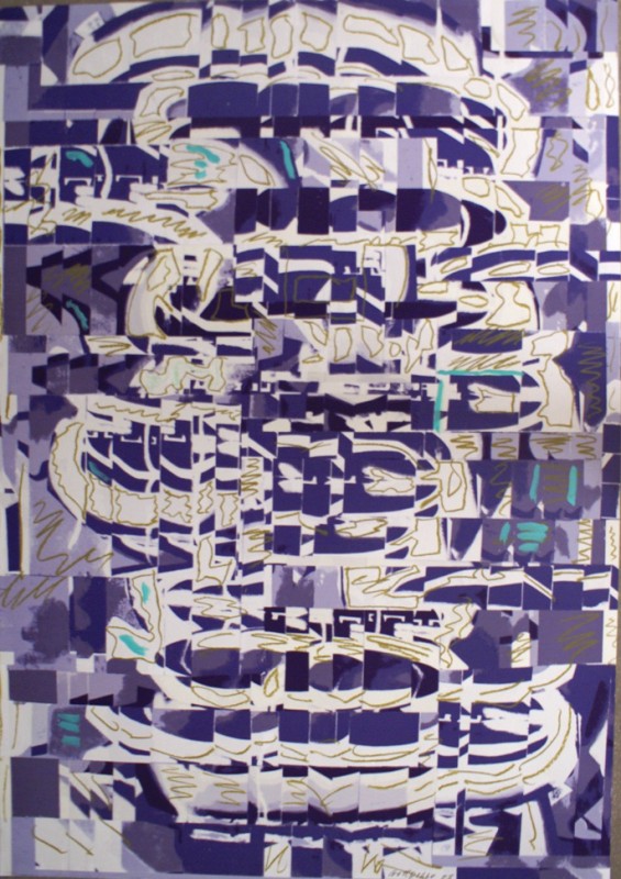 S/T, 2008, mixta sobre papel, 100 x 70 cm.
