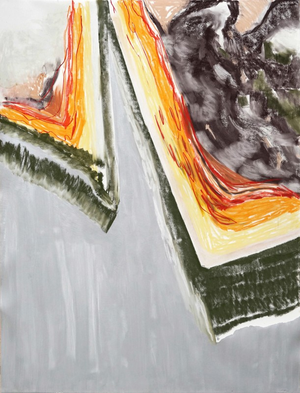 Vicky Usle, Xerion, 2023, mixed media on paper, 201x152,5 cm