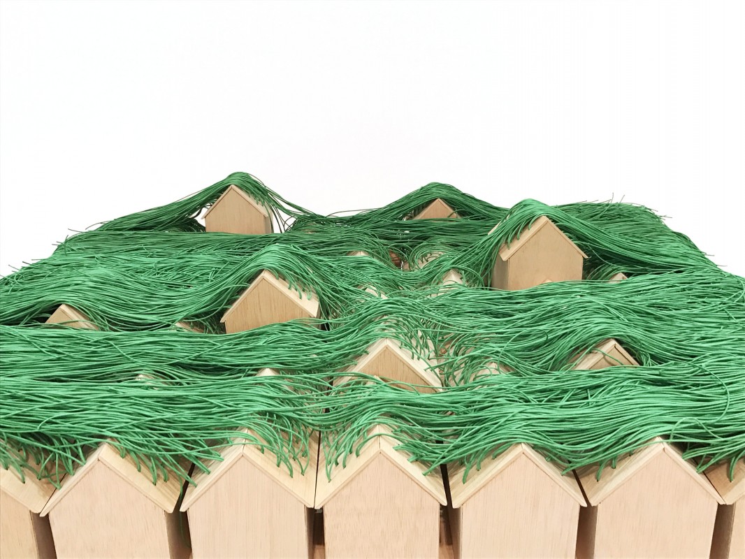 Green huts, 2017, mixed media, variable measures