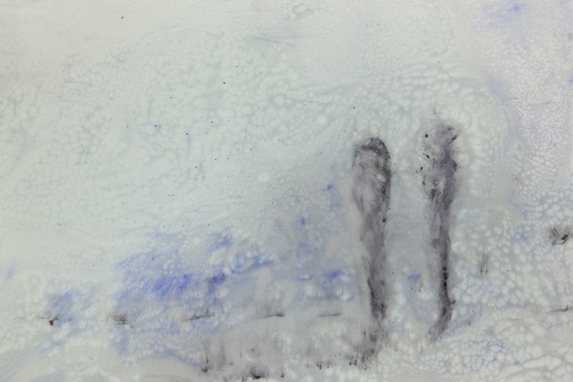 Silencis, 2017, pigmentos y epoxy sobre lienzo, 60 x 90 cm.