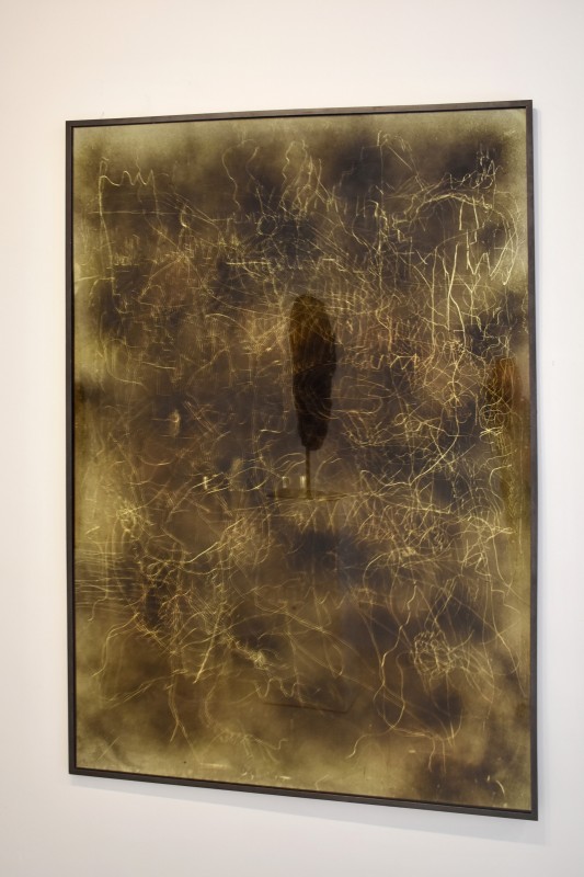 Mystical Vandalism XXV, 2019, perspex urethane paint, mirror perspex and steel, 223 x 253 x 3 cm.