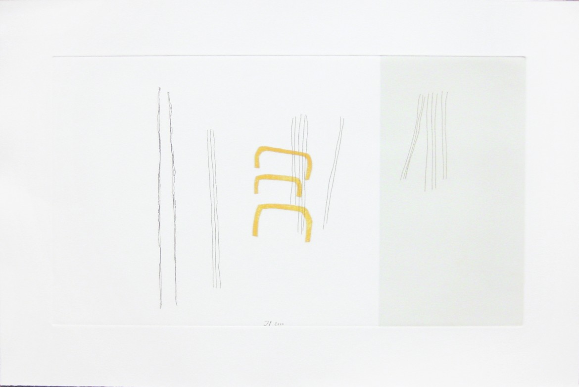 Jurgen Partenheimer. Senders de Llum, 2000, aguafuerte y aguatinta, 47 x 72 cm.