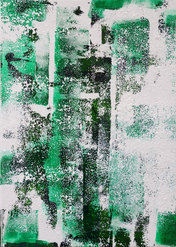 Adrian Navarro. Fragment #2 (Wall), 2019. Oleo sobre lienzo, 63 x 46 cm.