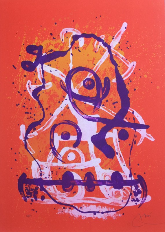 Joan Miro. Cabalgata - rojo violeta, 1969. Lithography, edition 75, 84,5 x 60,5 cm.