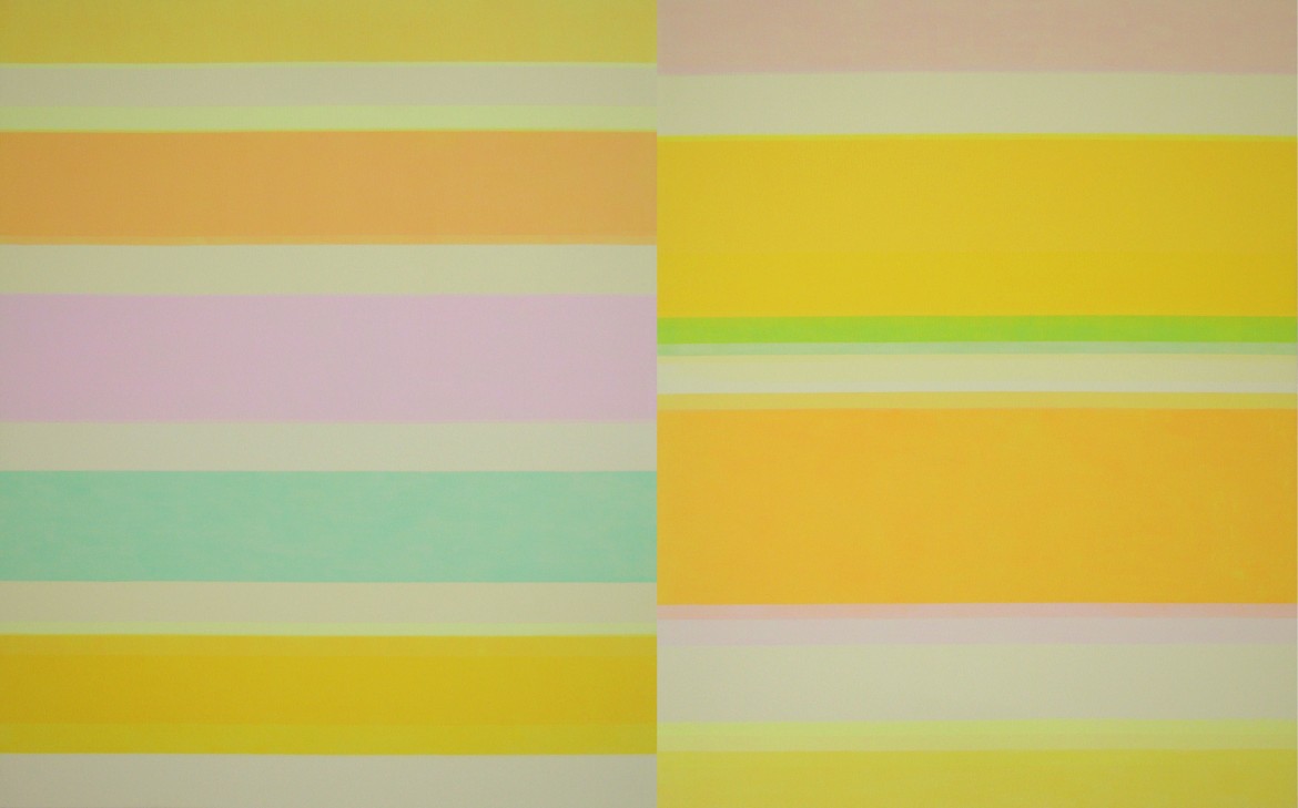 Untitled Diptych, 2010, acrylic on canvas, 162 x 260 cm.