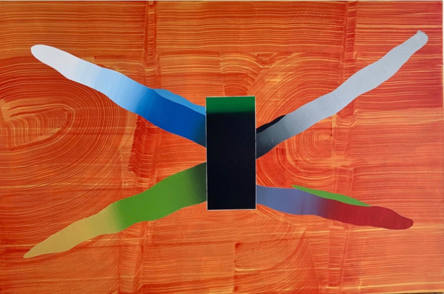 Relatos X, 2022, acrilico sobre lienzo, 130 x 195 cm.