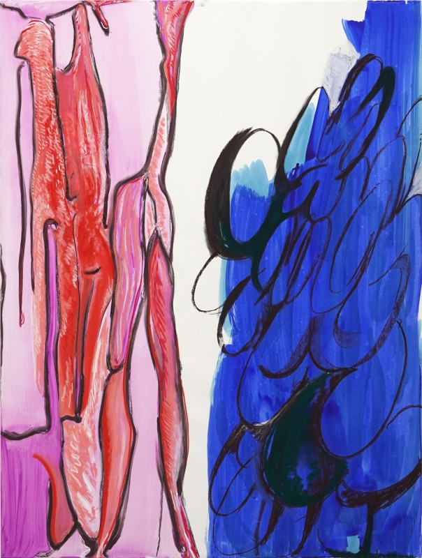 Untitled, 2023, mixta sobre papel, 201x152,5 cm