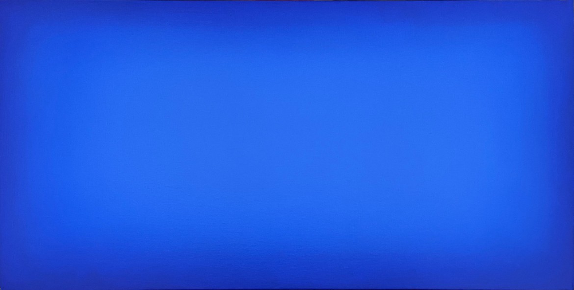 Haiku de la hora azul, 2024, acrílico sobre lienzo, 50 x 100 cm.