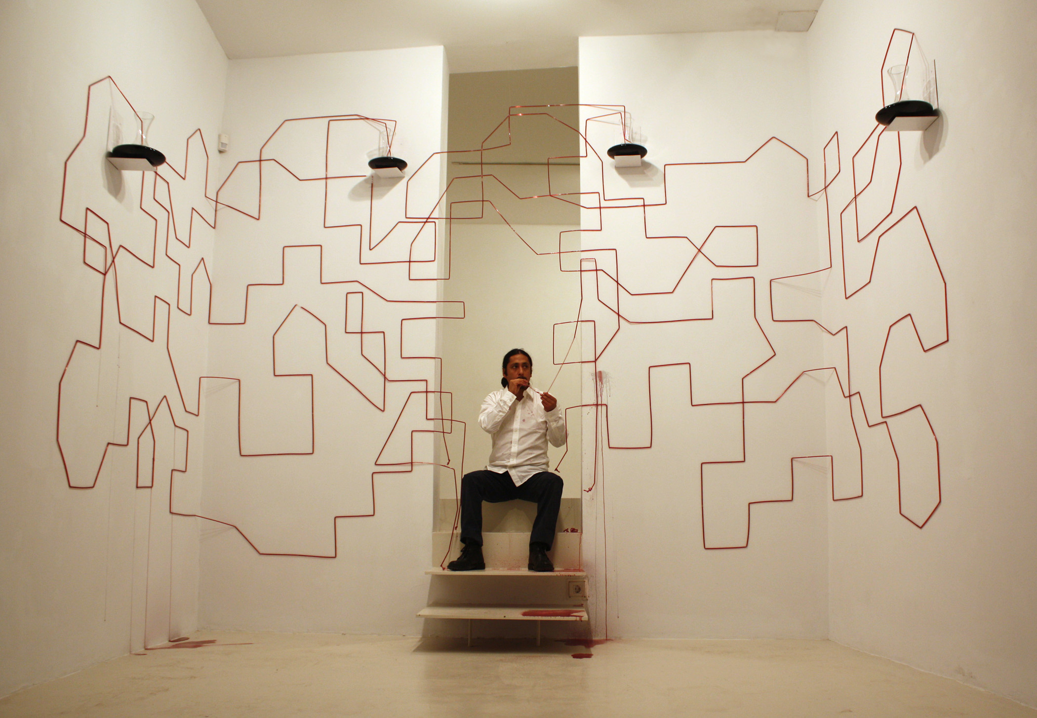 Performance Mapa Vascular in the Galería Maior of Palma, 2011