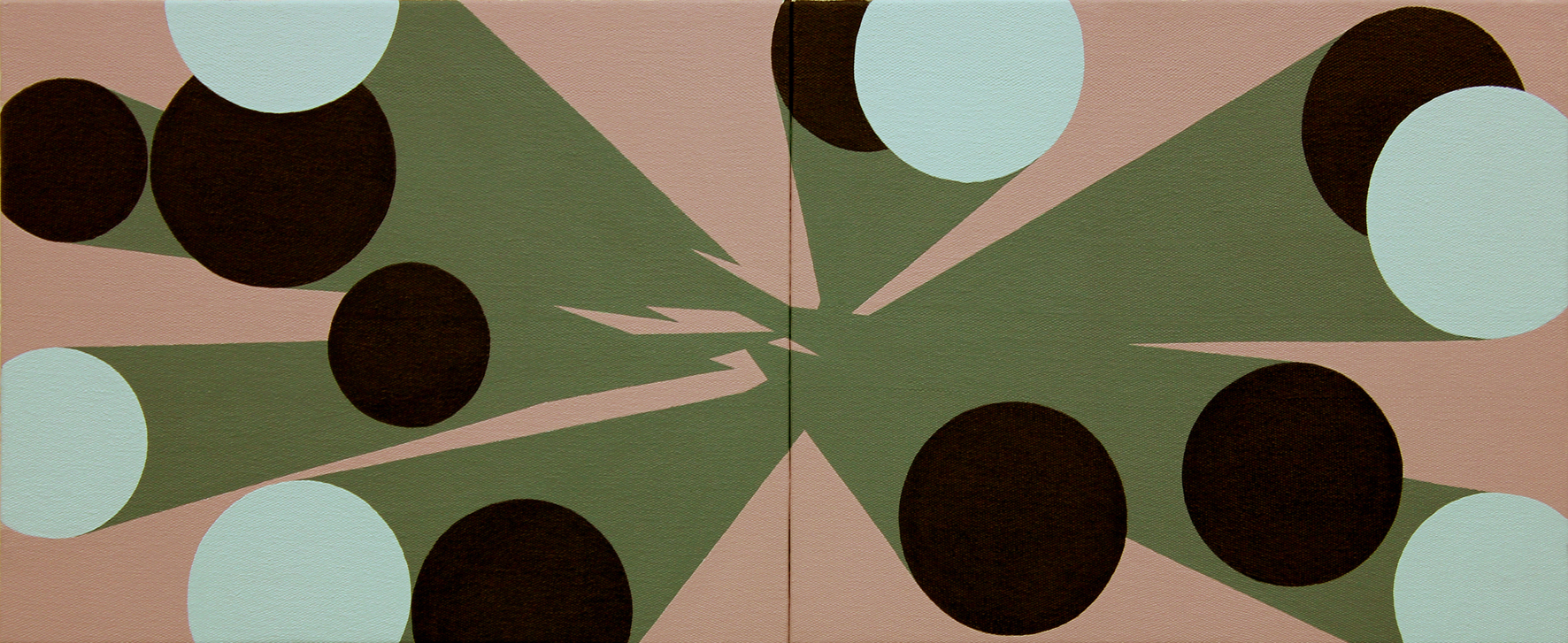 Memorias imaginadas, (diptych), 2014, acrylic on canvas, 33 x 82 cm.